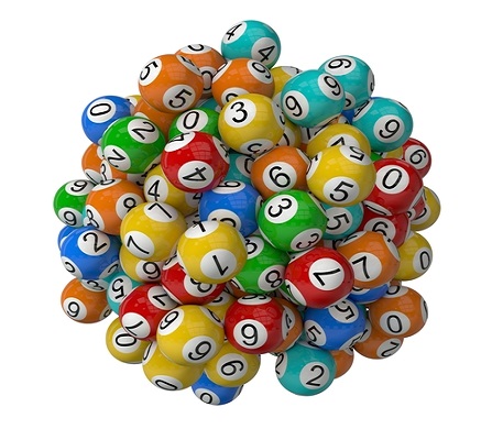 3d lotery balls stack.isolated on white. random colored balls.